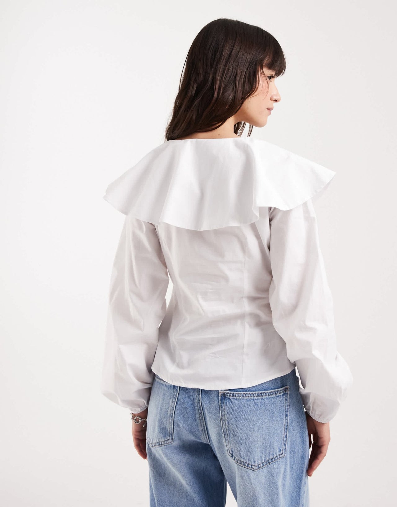 ASOS DESIGN poplin fitted collar detail shirt in white - ASOS Sample Sale EU Store