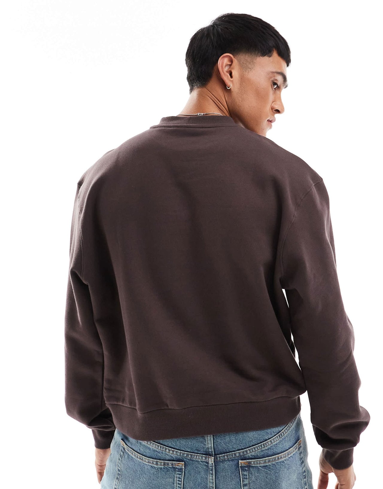 ASOS DESIGN premium heavyweight boxy oversized sweatshirt 400gsm in brown - ASOS Sample Sale EU Store