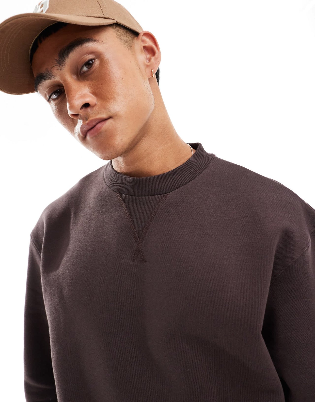 ASOS DESIGN premium heavyweight boxy oversized sweatshirt 400gsm in brown - ASOS Sample Sale EU Store