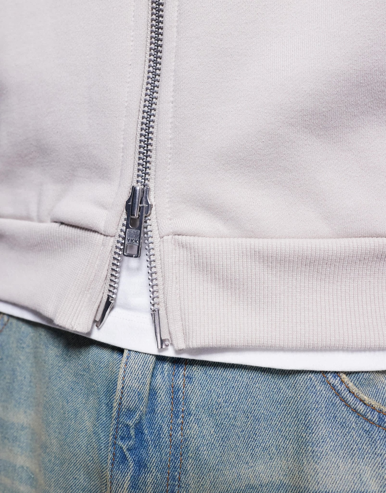 ASOS DESIGN premium heavyweight boxy oversized zip through hoodie in 400gsm in beige - BEIGE - ASOS Sample Sale EU Store