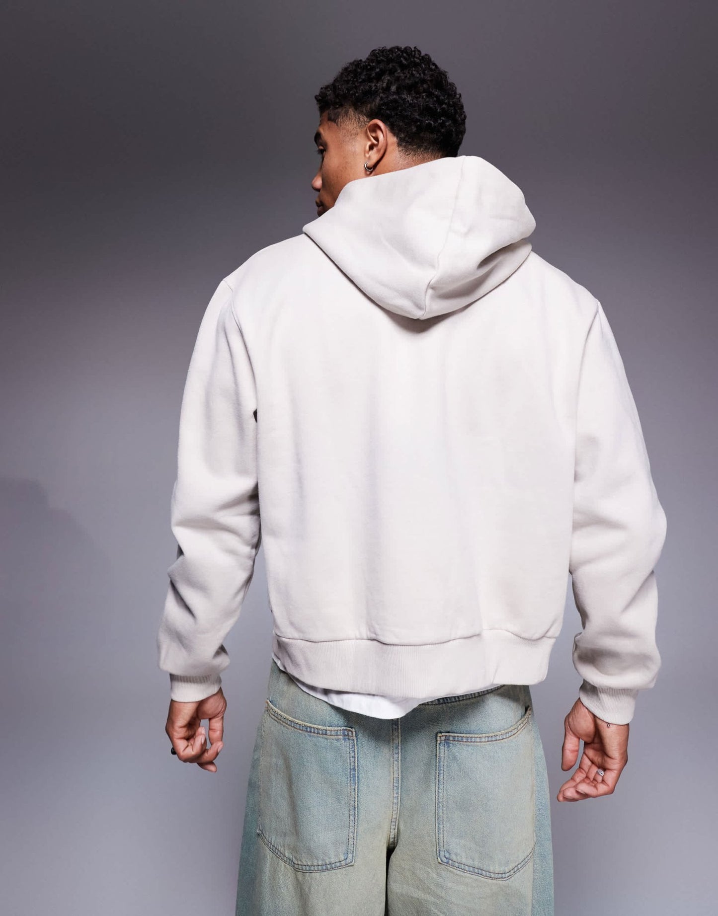 ASOS DESIGN premium heavyweight boxy oversized zip through hoodie in 400gsm in beige - BEIGE - ASOS Sample Sale EU Store