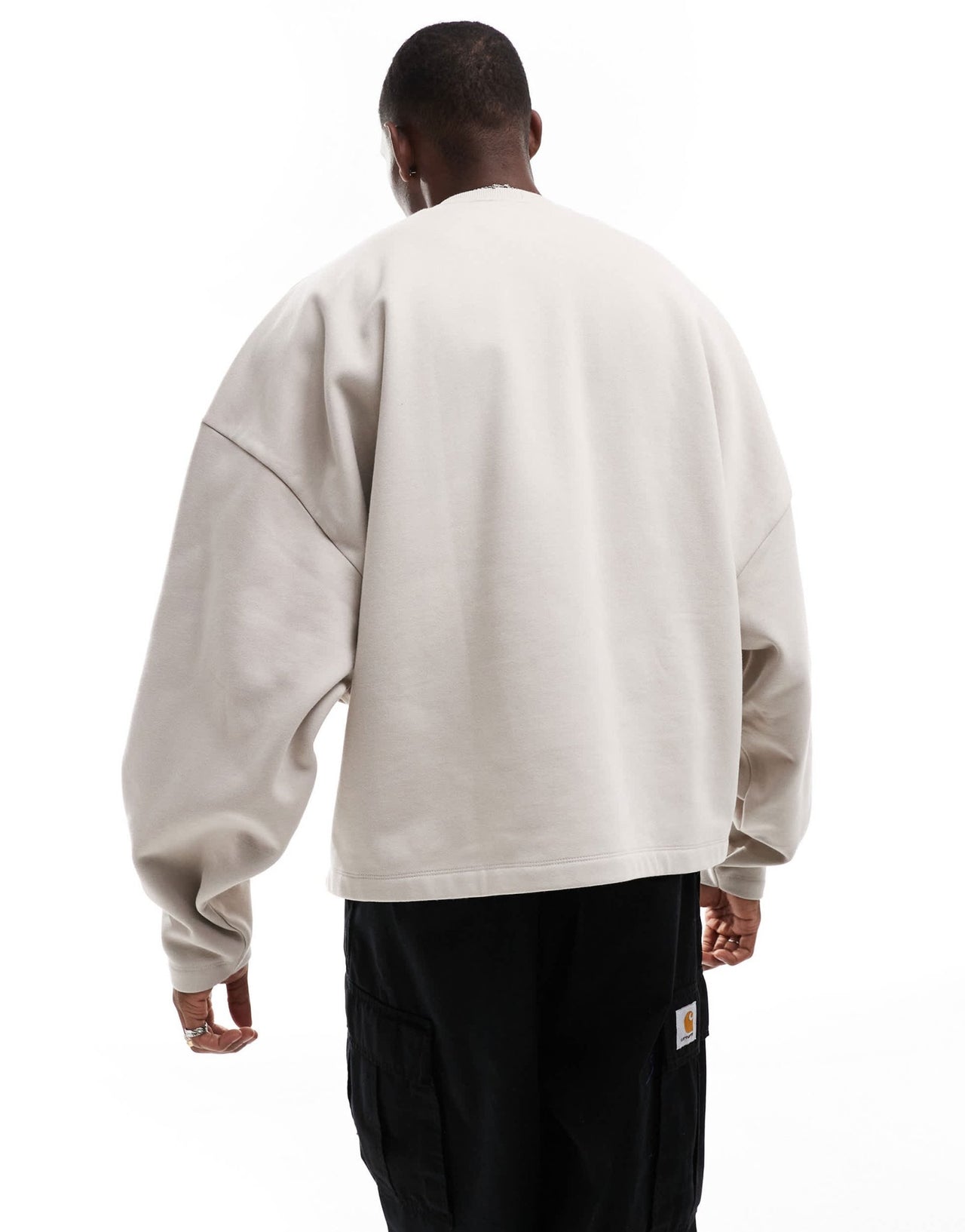 ASOS DESIGN premium heavyweight extreme oversized crew neck sweatshirt in 400gsms in beige - BEIGE - ASOS Sample Sale EU Store