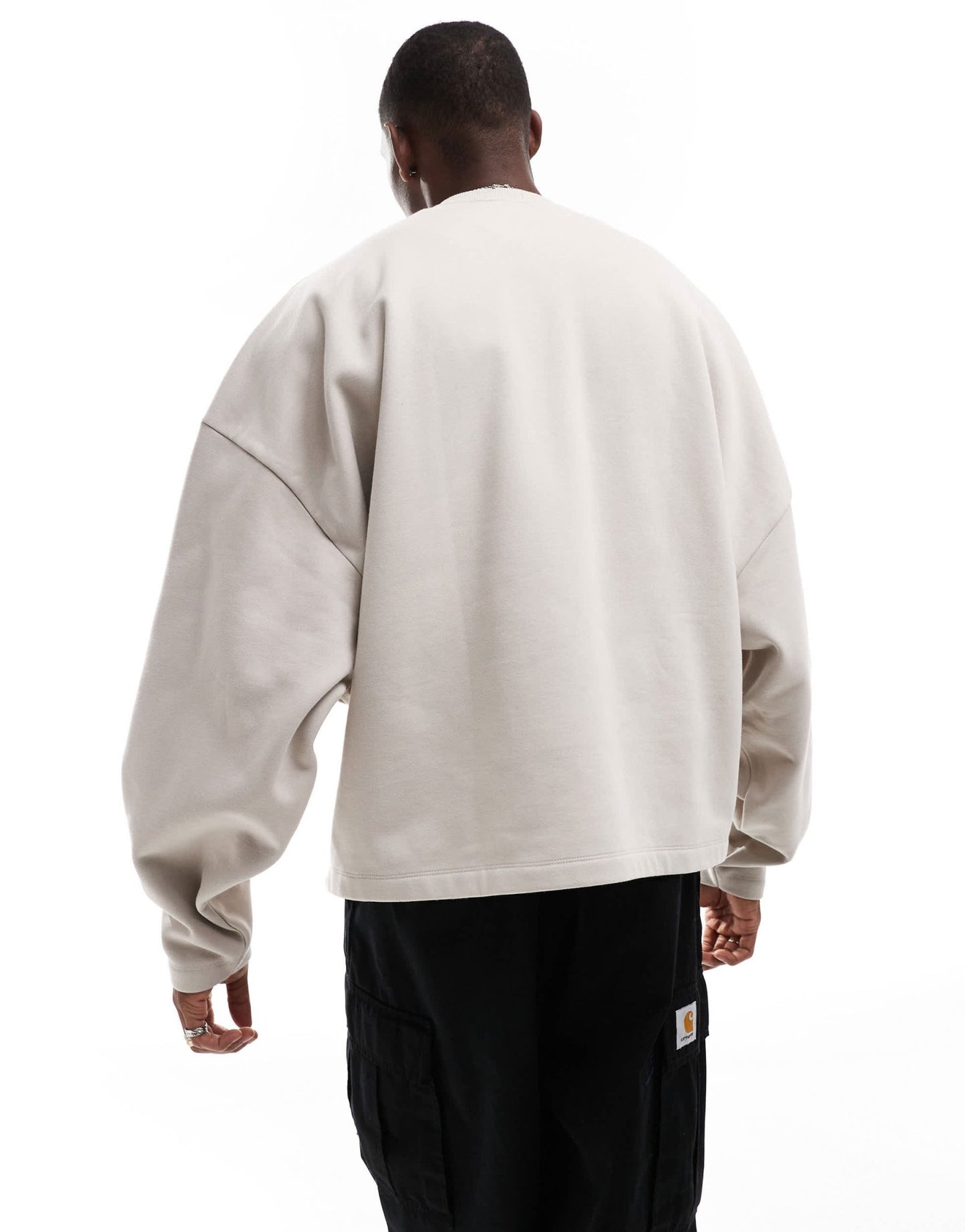 ASOS DESIGN premium heavyweight extreme oversized crew neck sweatshirt in 400gsms in beige - BEIGE - ASOS Sample Sale EU Store