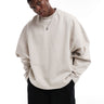 ASOS DESIGN premium heavyweight extreme oversized crew neck sweatshirt in 400gsms in beige - BEIGE