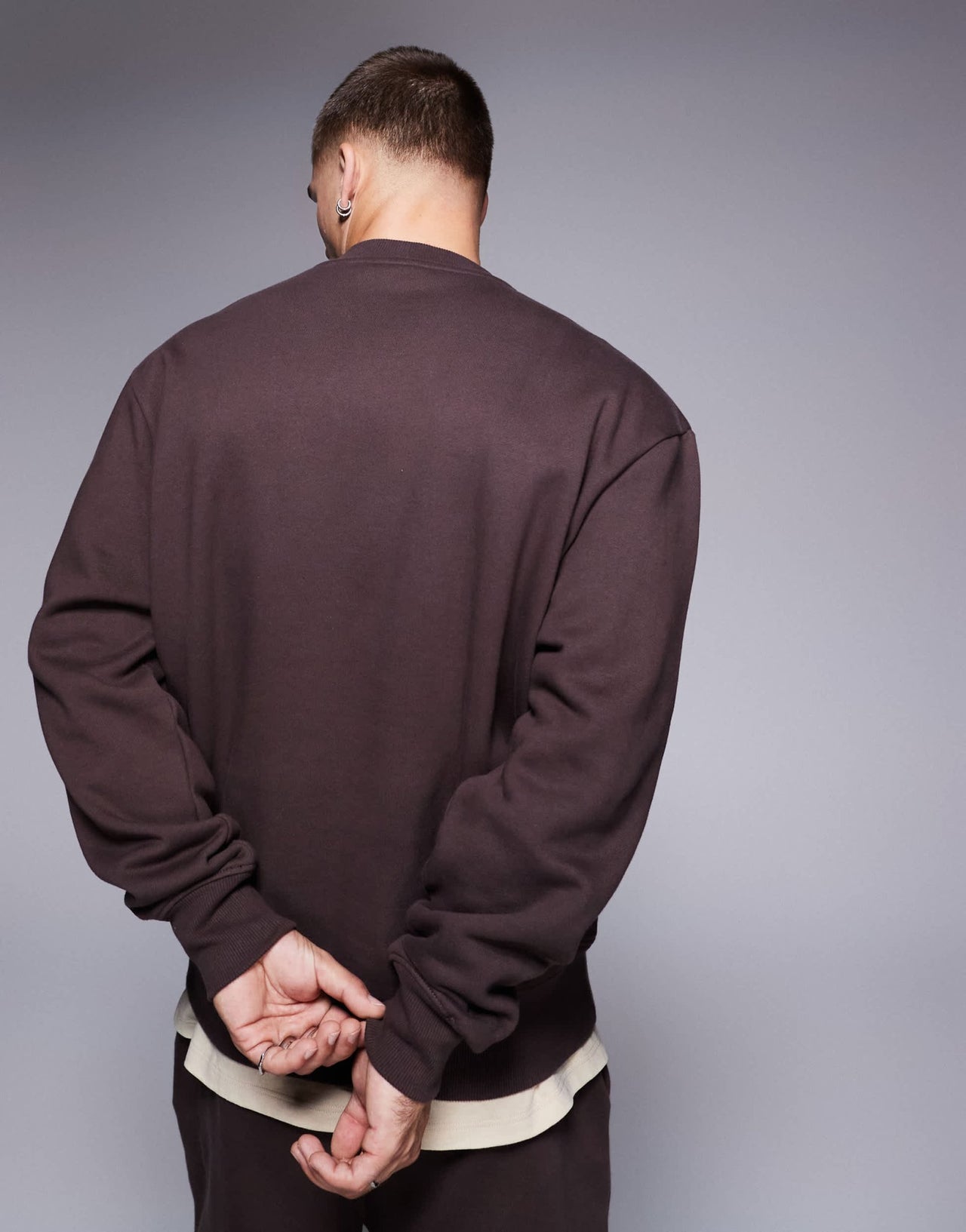 ASOS DESIGN premium heavyweight oversized sweatshirt 400gsm in brown - BROWN - ASOS Sample Sale EU Store