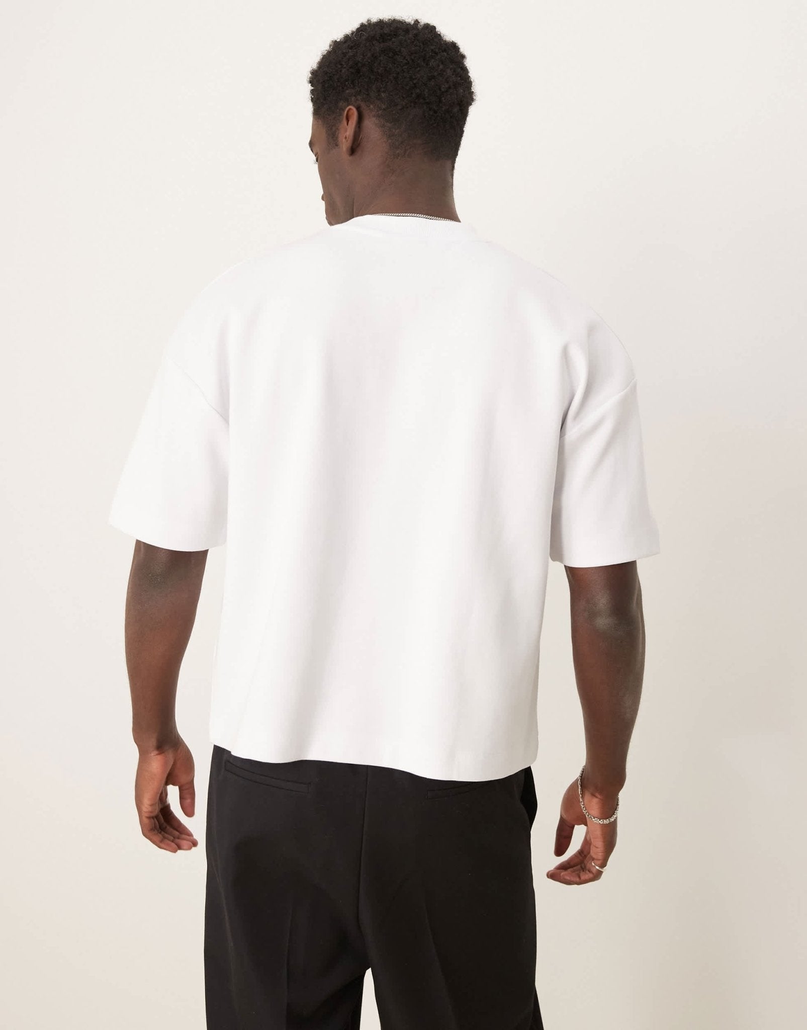 ASOS DESIGN premium interlock boxy oversized drop shoulder t-shirt in white - ASOS Sample Sale EU Store