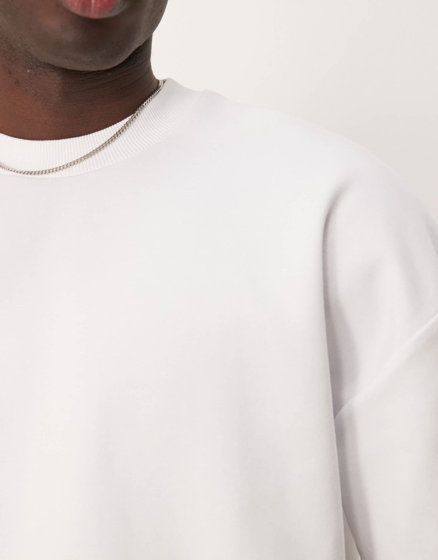 ASOS DESIGN premium interlock boxy oversized drop shoulder t-shirt in white - ASOS Sample Sale EU Store