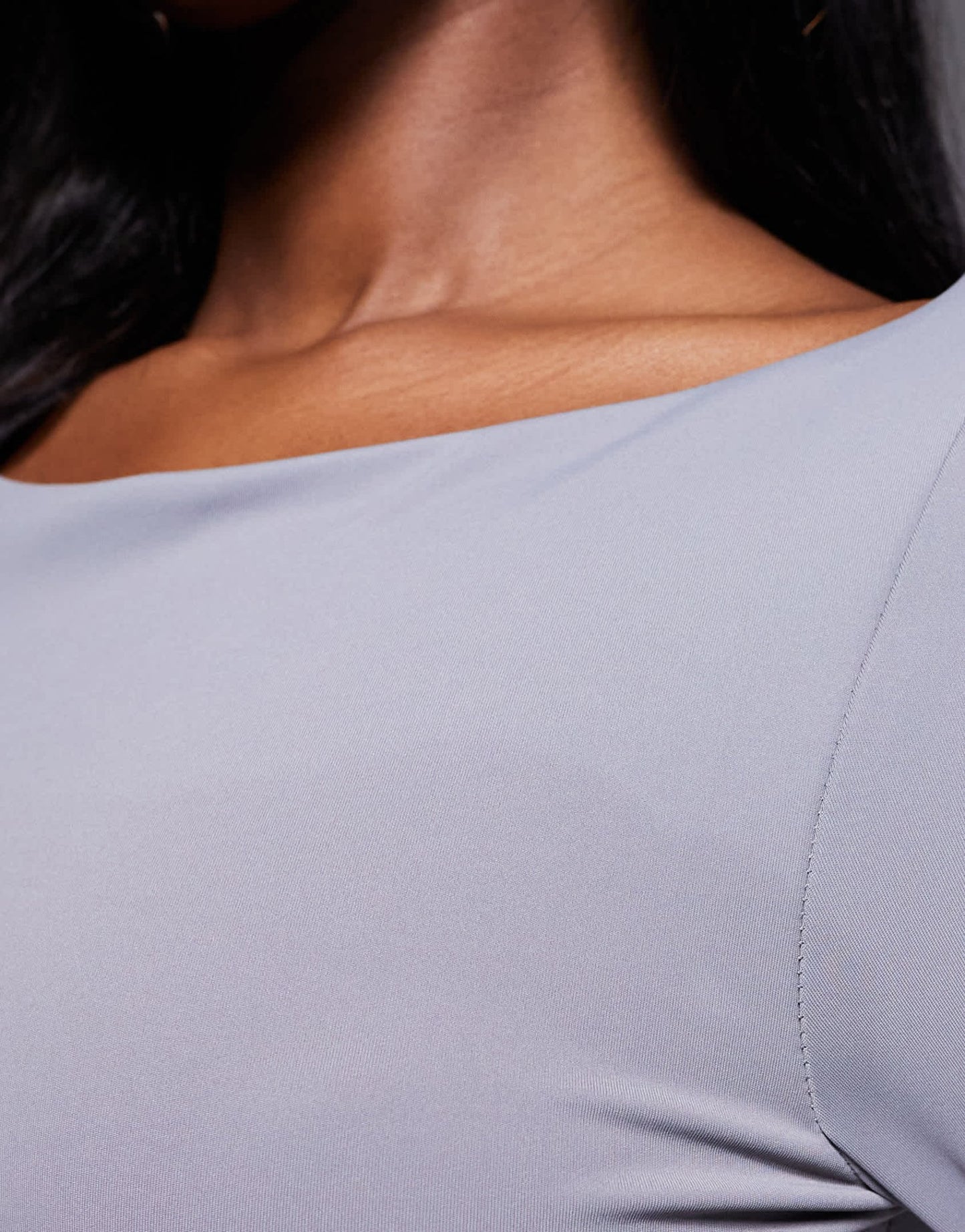 ASOS DESIGN Premium sculpting boat neck long sleeve top in slate grey - ASOS Sample Sale EU Store
