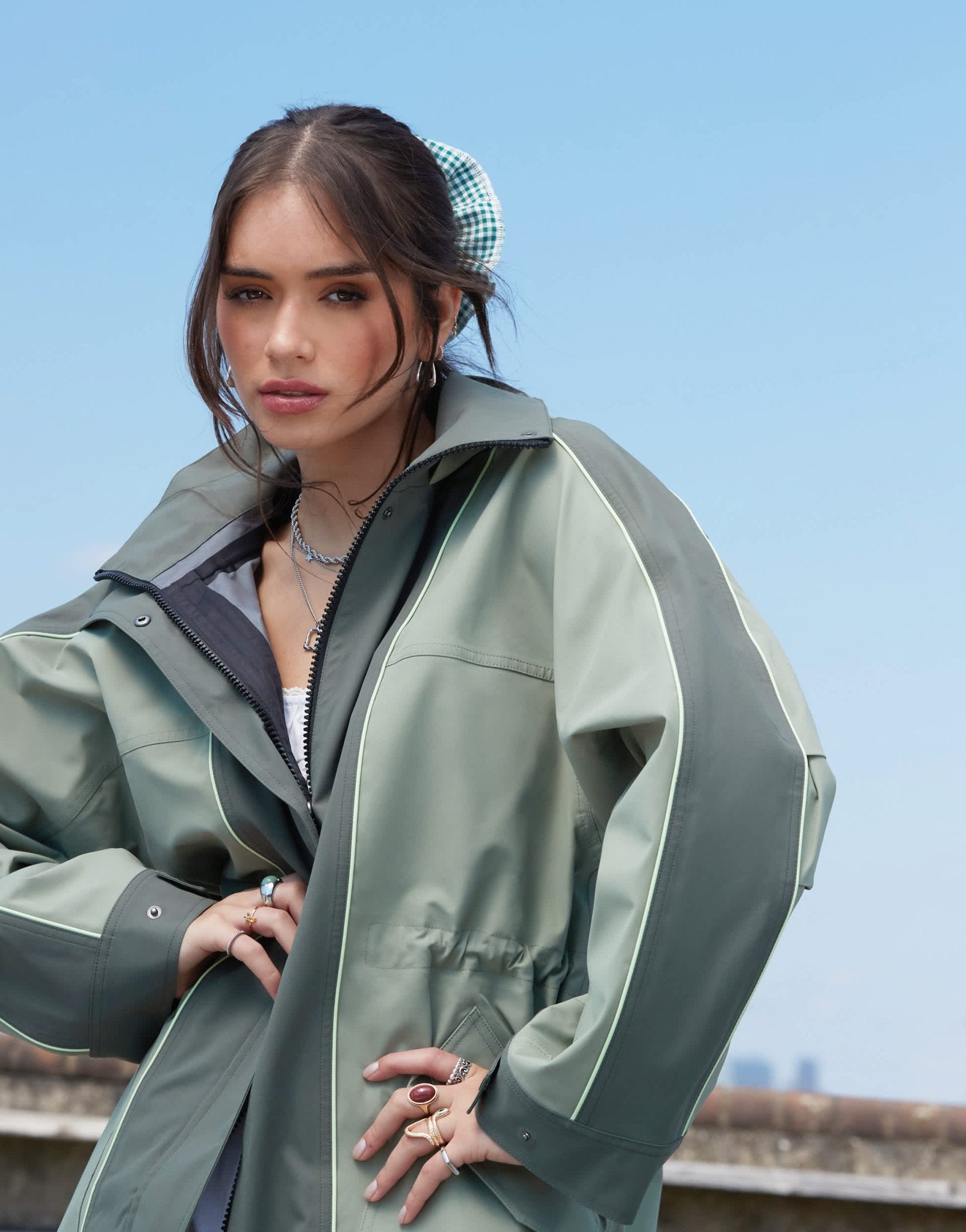 ASOS DESIGN premium waterproof longline rain jacket in khaki - ASOS Sample Sale EU Store
