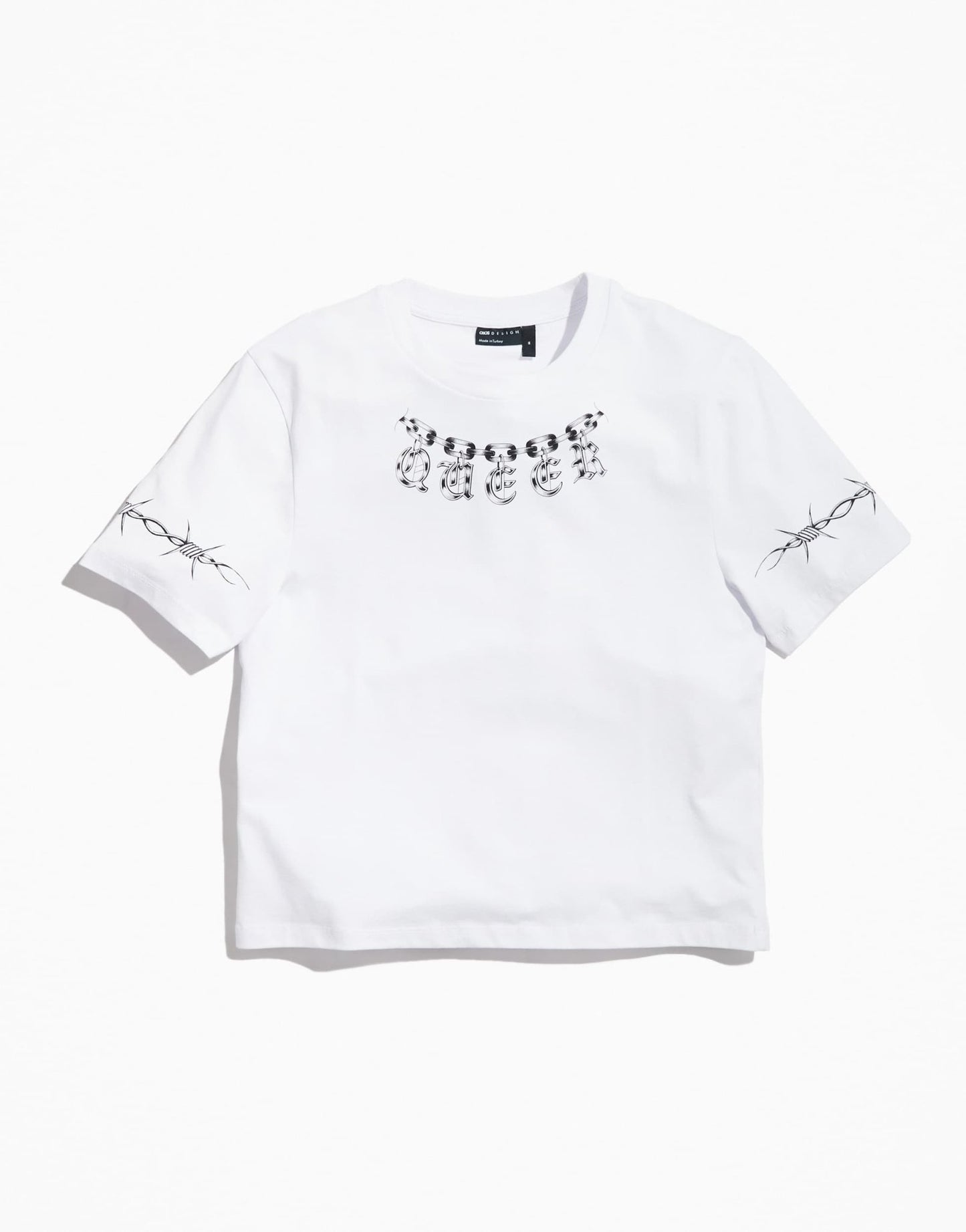 ASOS DESIGN PRIDE genderless baby tee in white with chest print - ASOS Sample Sale EU Store