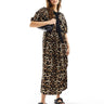 Robe maxi à manches bouffantes nouée devant ASOS DESIGN imprimé léopard