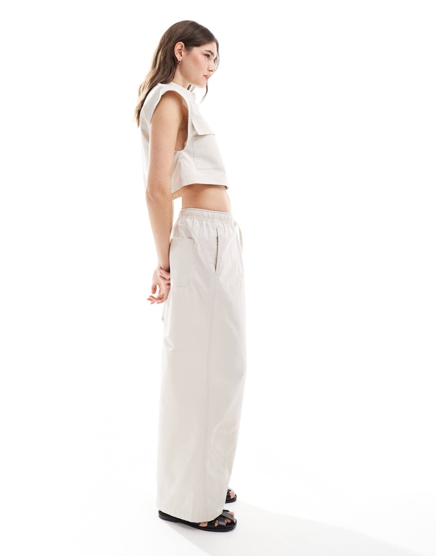 ASOS DESIGN pull on barrel trousers co - ord in stone - ASOS Sample Sale EU Store