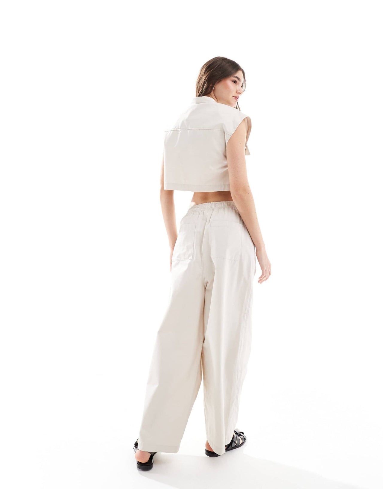 ASOS DESIGN pull on barrel trousers co - ord in stone - ASOS Sample Sale EU Store