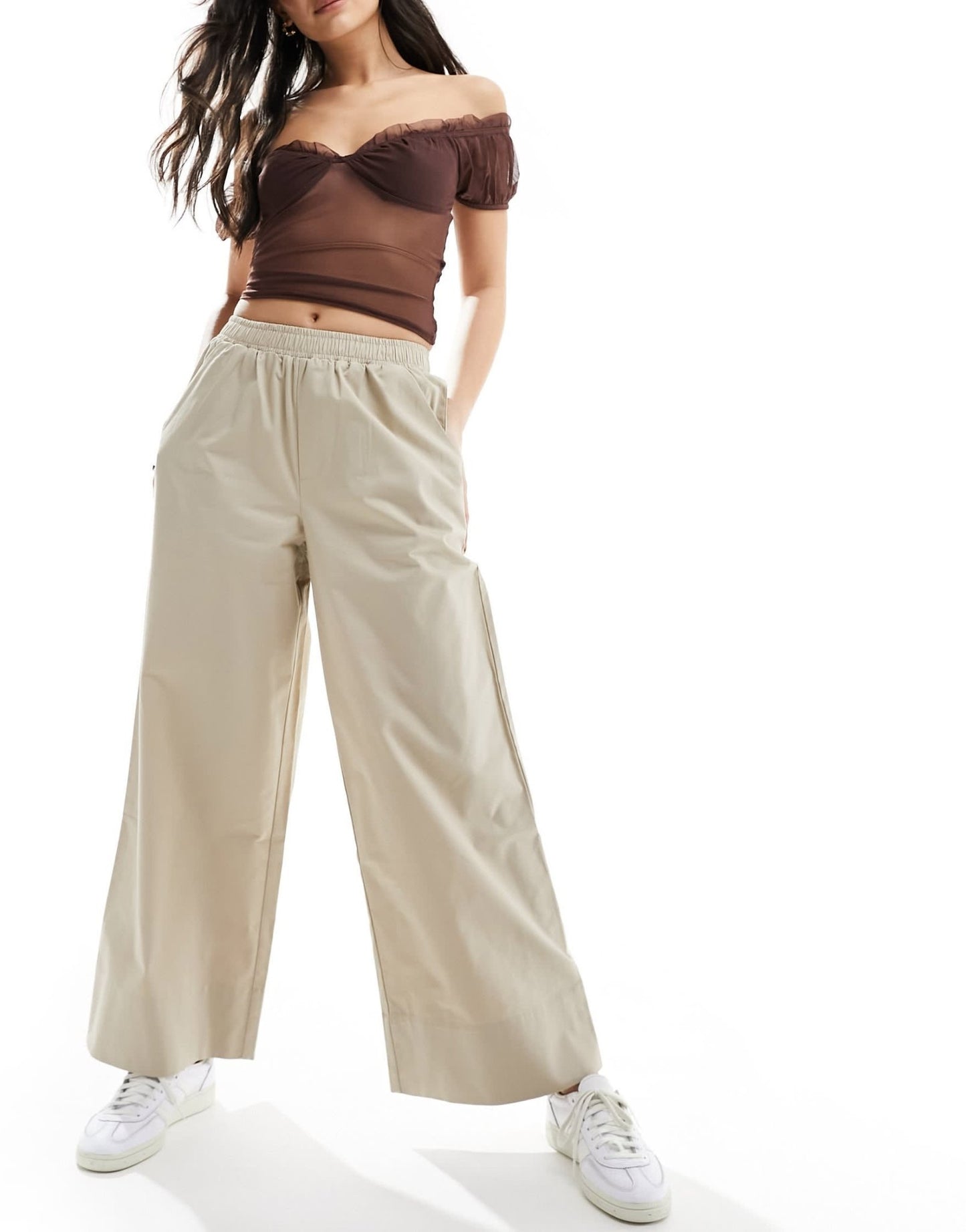 ASOS DESIGN pull on culotte in stone - ASOS Sample Sale EU Store