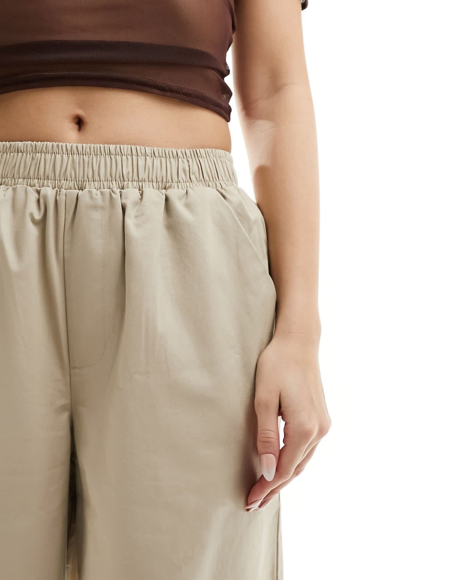 ASOS DESIGN pull on culotte in stone - ASOS Sample Sale EU Store