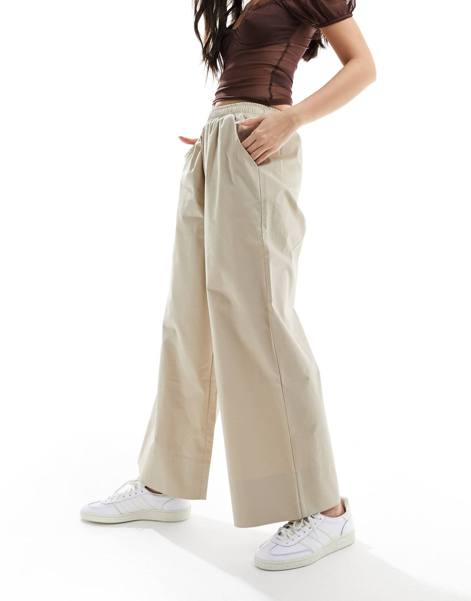 ASOS DESIGN pull on culotte in stone - ASOS Sample Sale EU Store