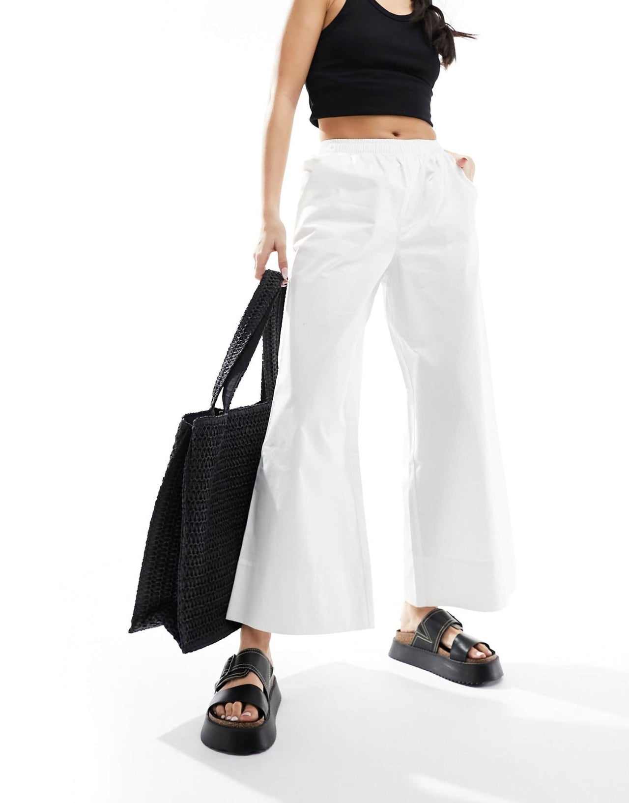 ASOS DESIGN pull on culotte in white - ASOS Sample Sale EU Store