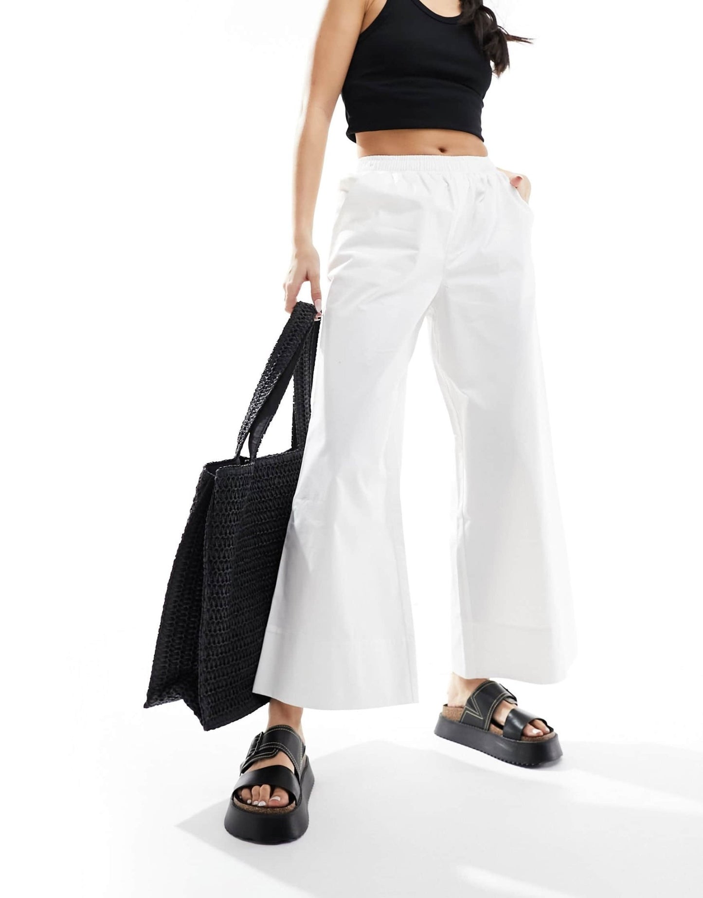 ASOS DESIGN pull on culotte in white - ASOS Sample Sale EU Store