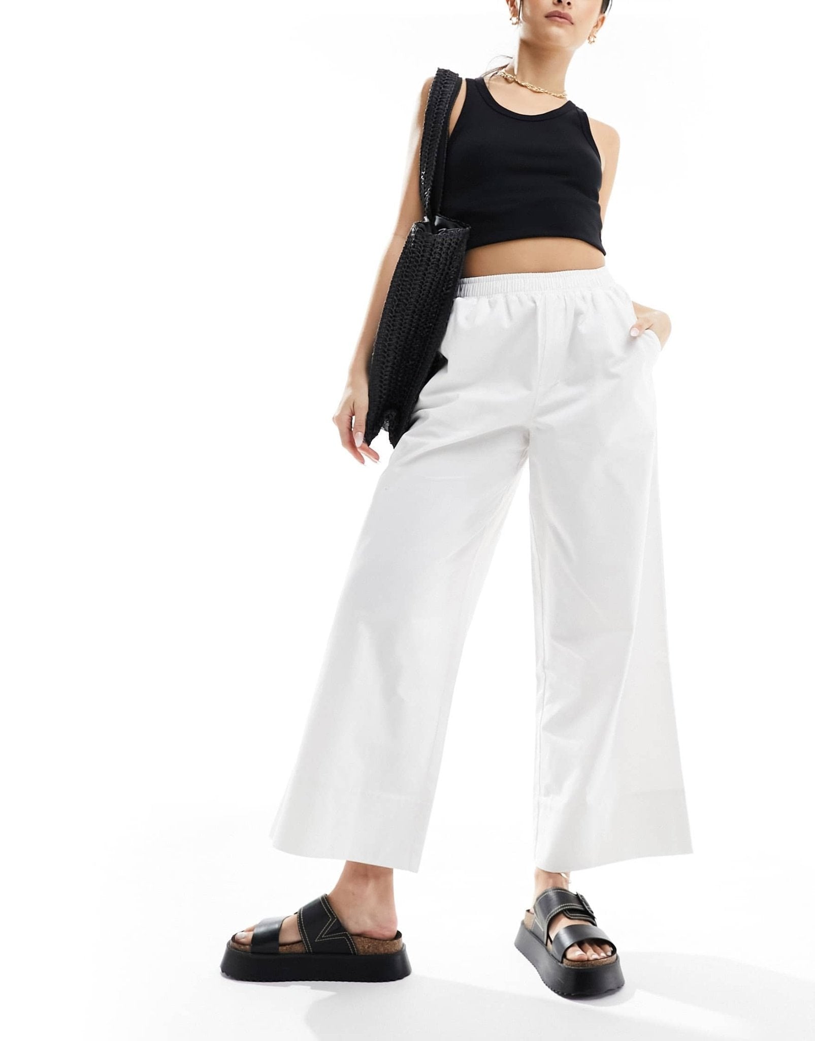 ASOS DESIGN pull on culotte in white - ASOS Sample Sale EU Store