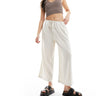 ASOS DESIGN pull on culotte with linen in natural