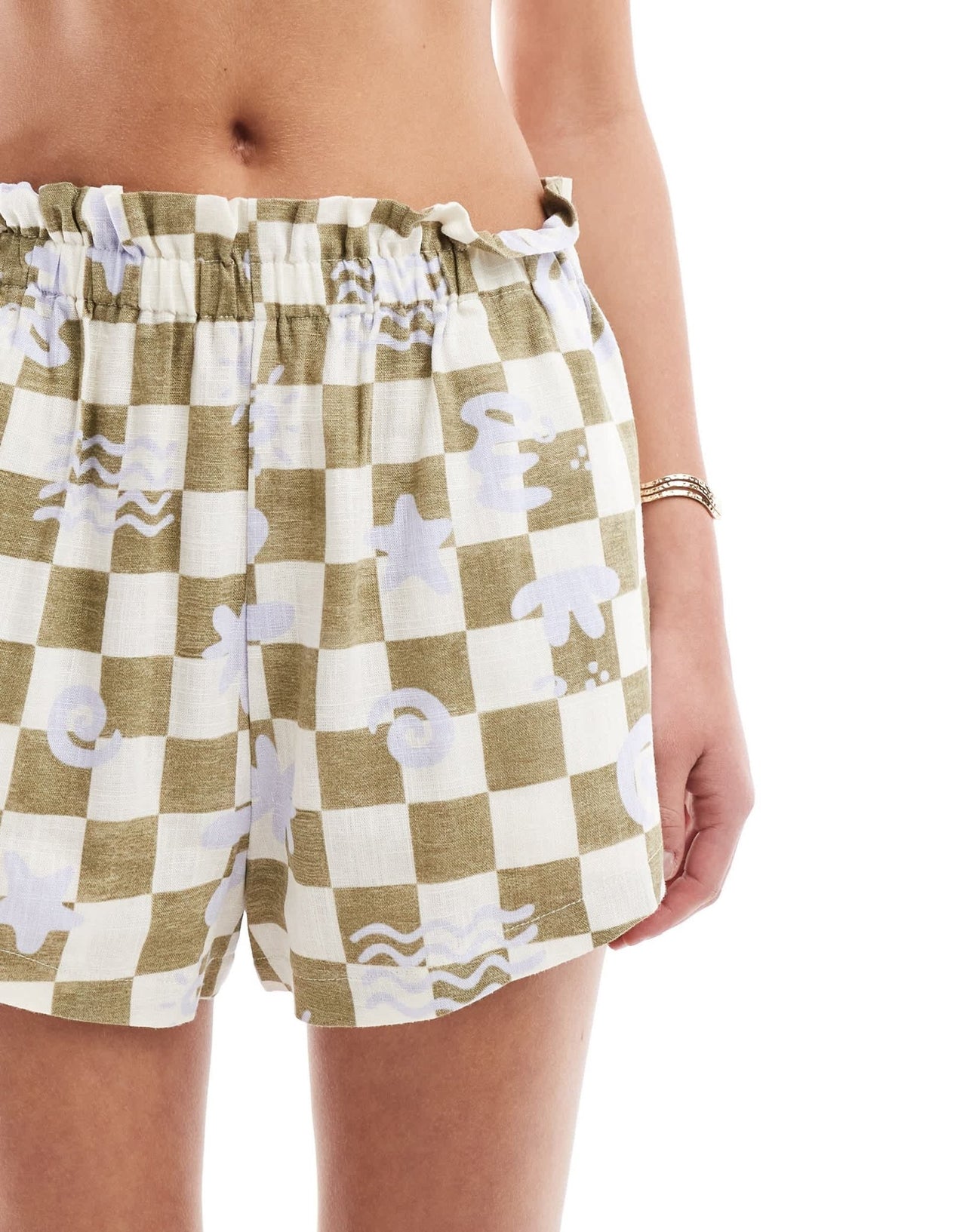 ASOS DESIGN pull on short in check scribble print co - ord - ASOS Sample Sale EU Store