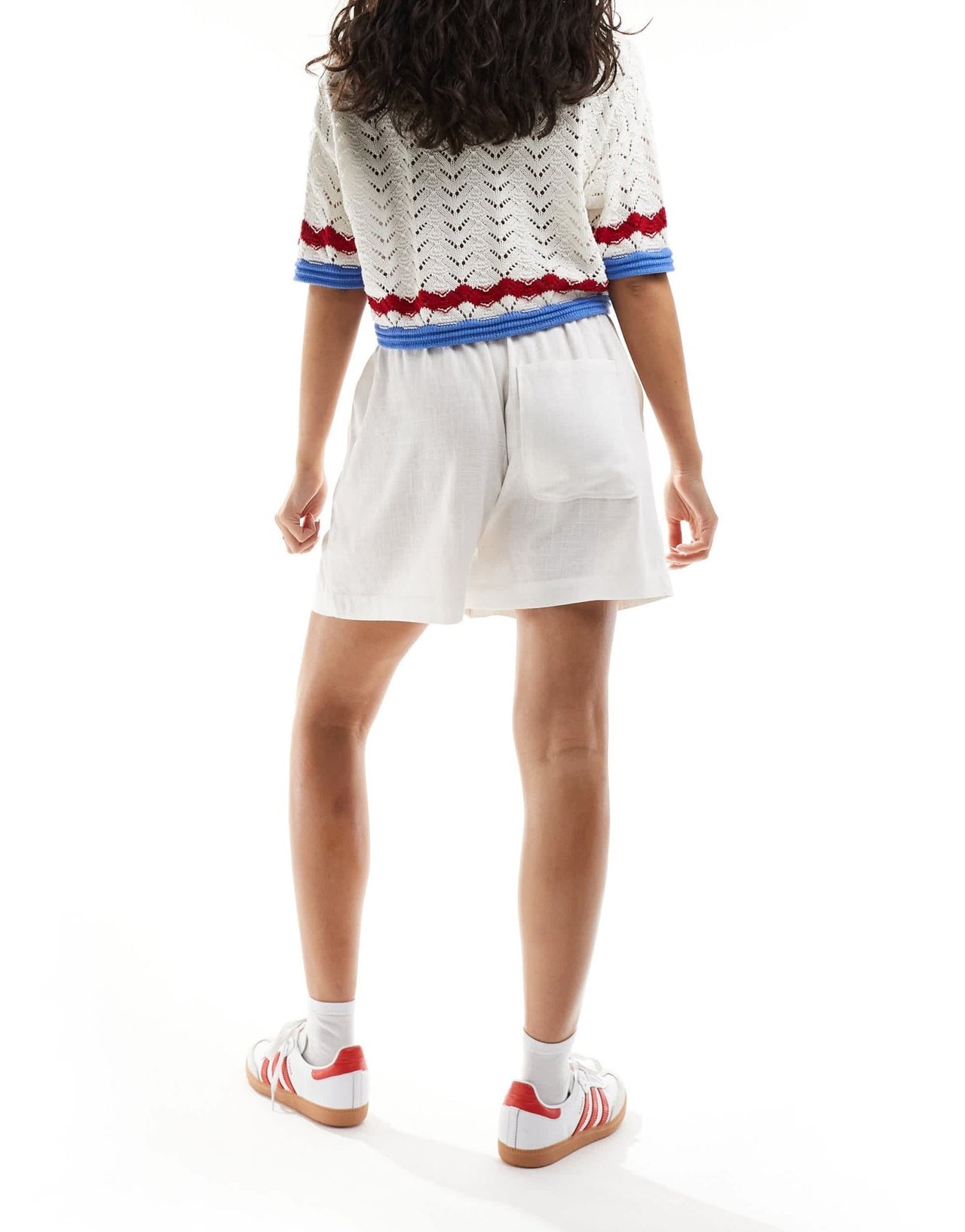 ASOS DESIGN pull on shorts with linen in white - ASOS Sample Sale EU Store
