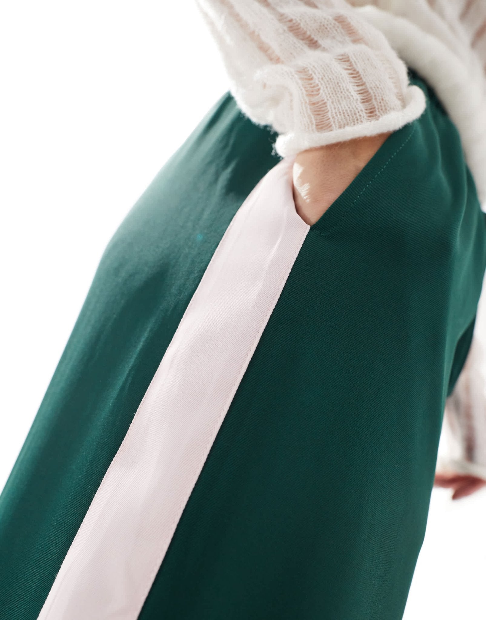ASOS DESIGN pull on trousers with contrast panel in forest green - ASOS Sample Sale EU Store
