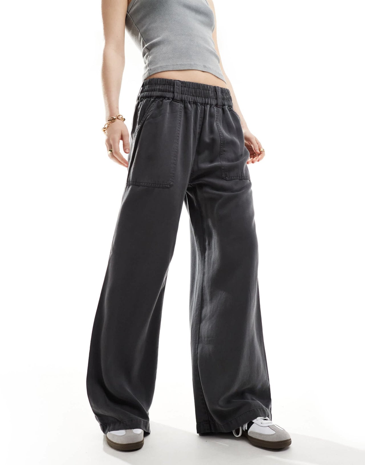 ASOS DESIGN pull on utility trouser in washed black - ASOS Sample Sale EU Store