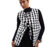 Gilet matelassé ASOS DESIGN avec nœuds en vichy monochrome
