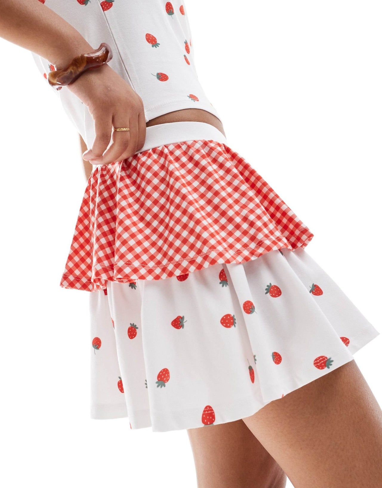 ASOS DESIGN rara mini skirt in strawberry print - ASOS Sample Sale EU Store