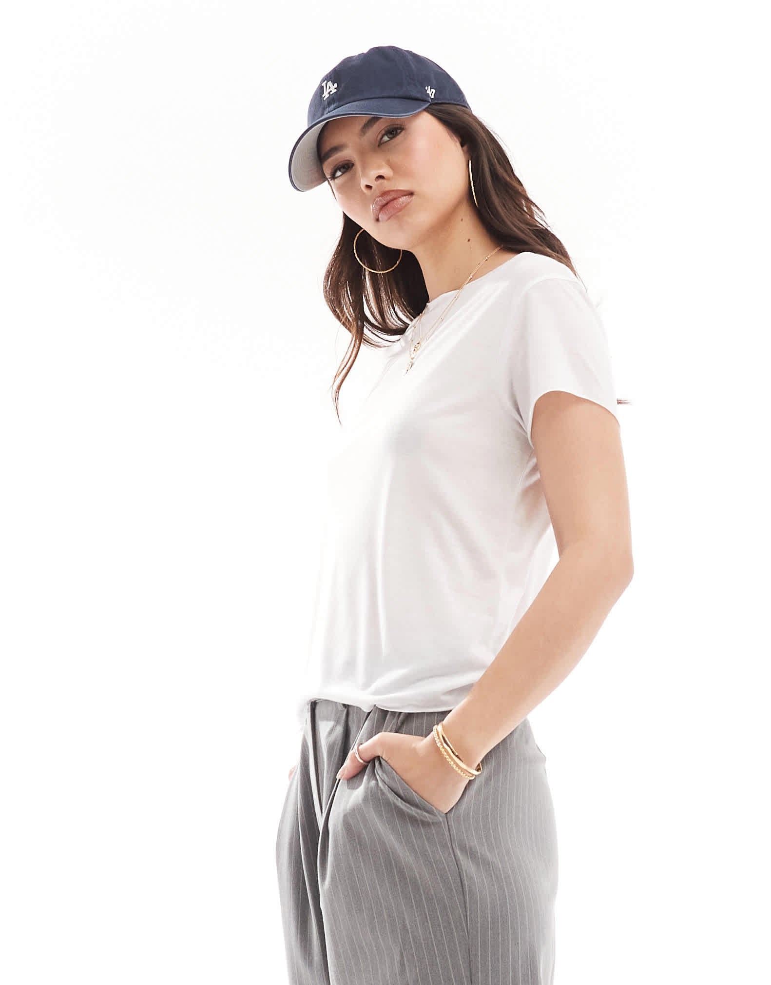 ASOS DESIGN raw edge sheer t-shirt in white - ASOS Sample Sale EU Store