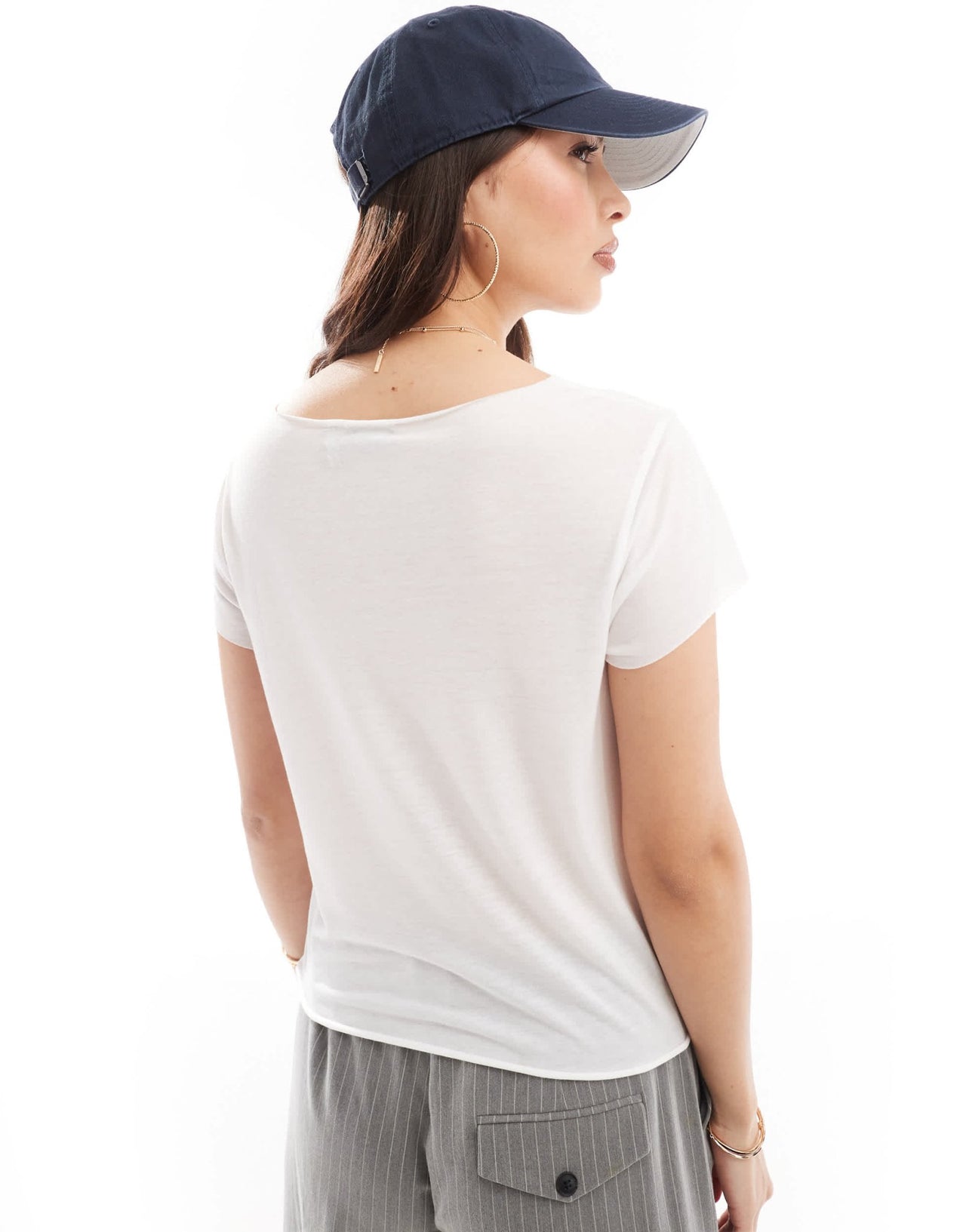 ASOS DESIGN raw edge sheer t-shirt in white - ASOS Sample Sale EU Store