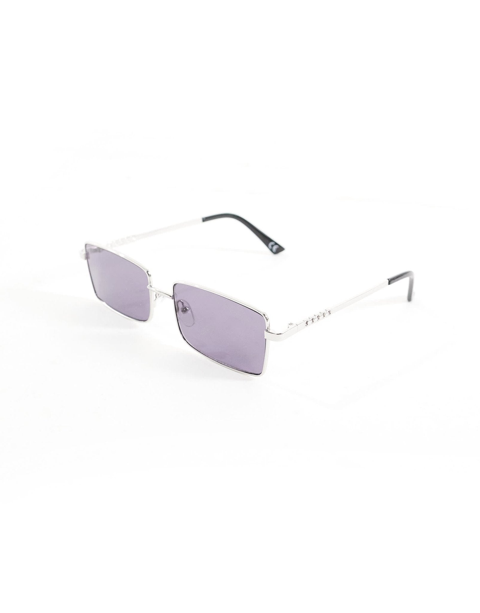 ASOS DESIGN rectangle sunglasses with temple detail in silver - ASOS Sample Sale EU Store