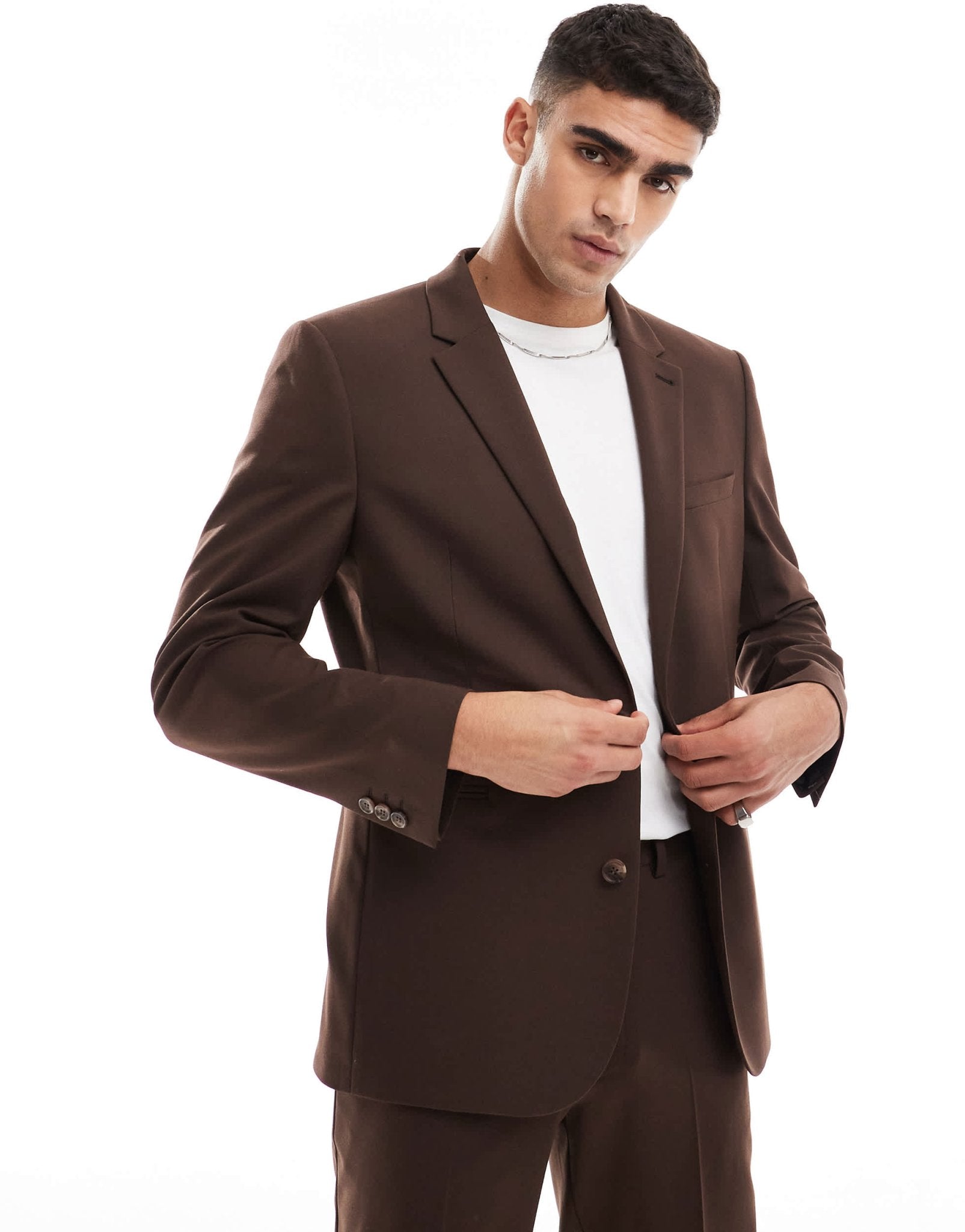 ASOS DESIGN regular fit suit jacket in brown - ASOS Sample Sale EU Store