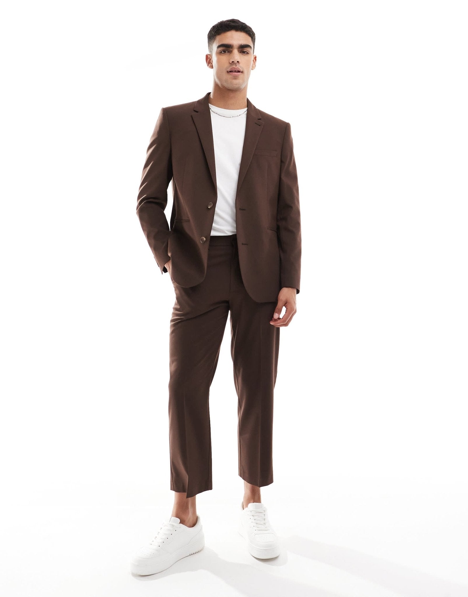 ASOS DESIGN regular fit suit jacket in brown - ASOS Sample Sale EU Store