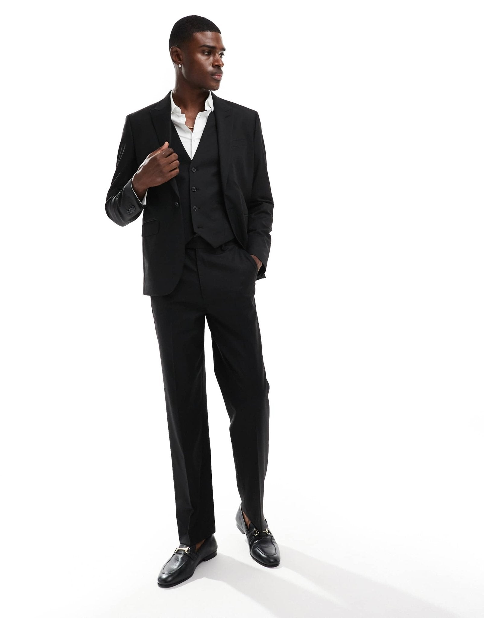 ASOS DESIGN regular fit suit jacket with wool in black - ASOS Sample Sale EU Store