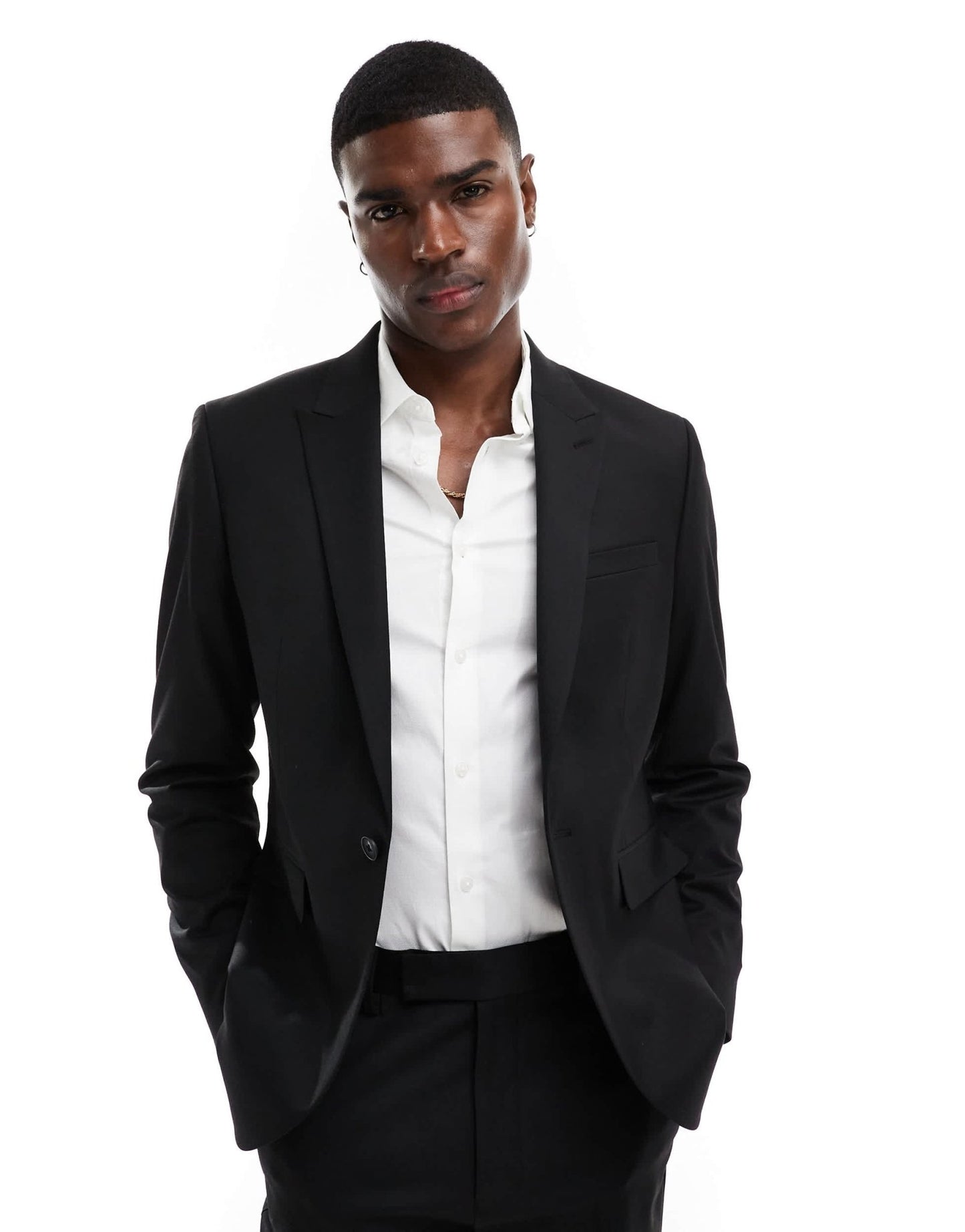 ASOS DESIGN regular fit suit jacket with wool in black - ASOS Sample Sale EU Store