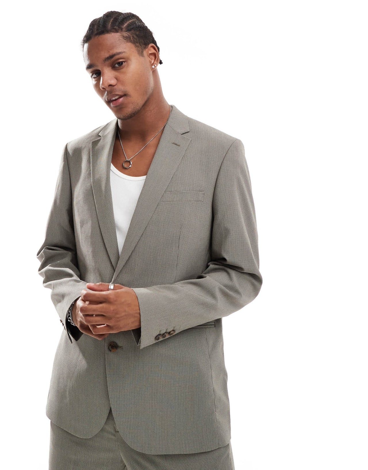 ASOS DESIGN regular suit jacket in brown puppytooth - ASOS Sample Sale EU Store