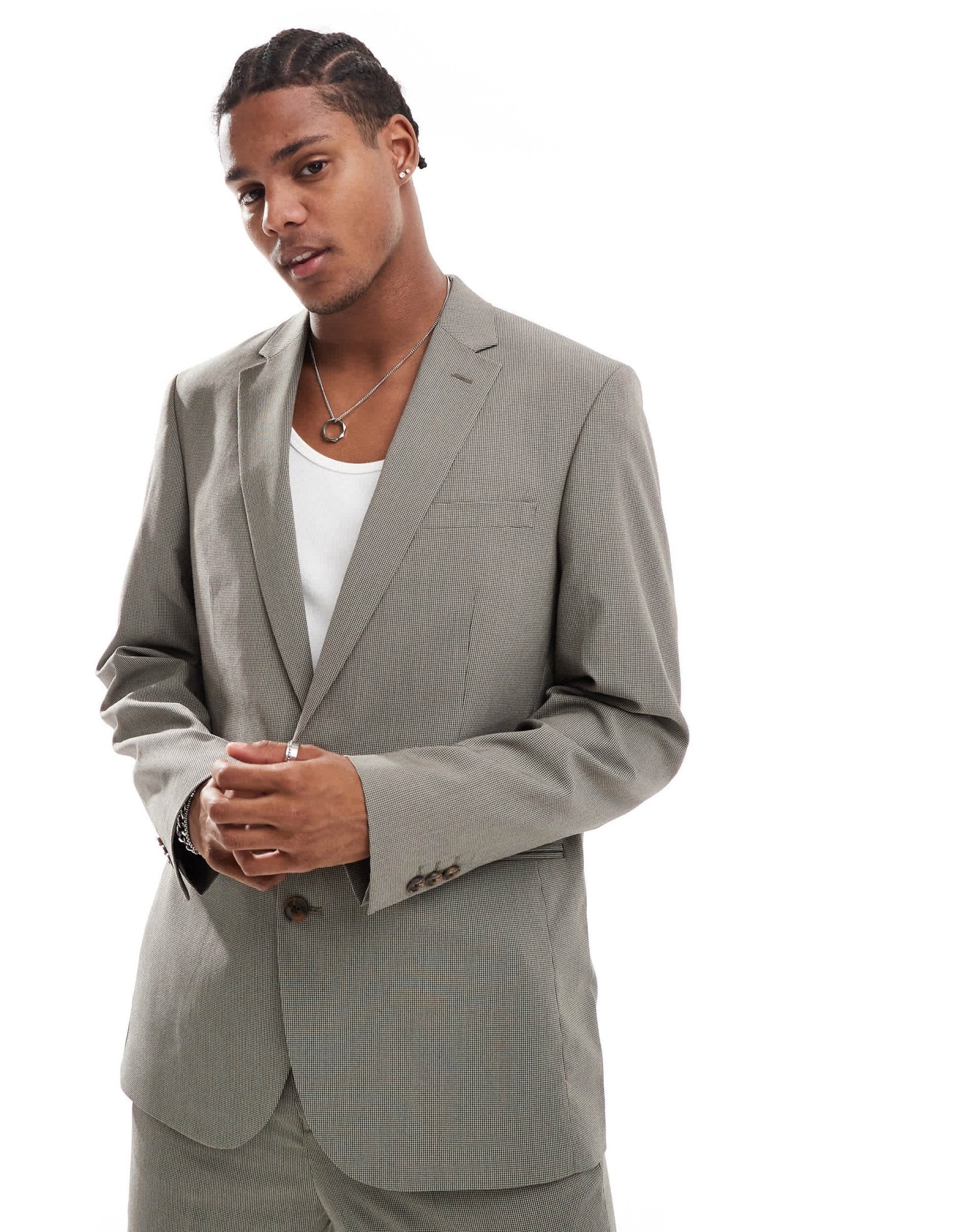 ASOS DESIGN regular suit jacket in brown puppytooth - ASOS Sample Sale EU Store