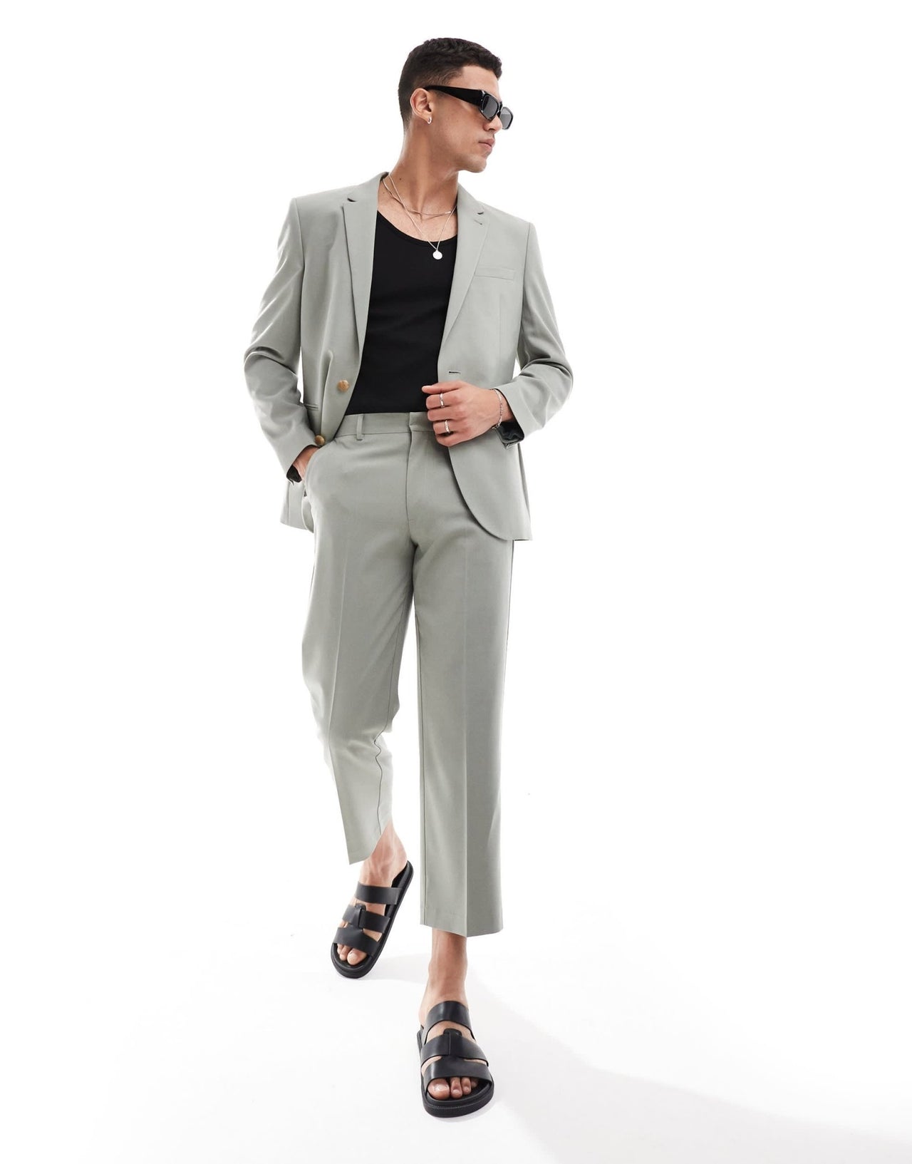 ASOS DESIGN regular suit jacket in sage green - ASOS Sample Sale EU Store
