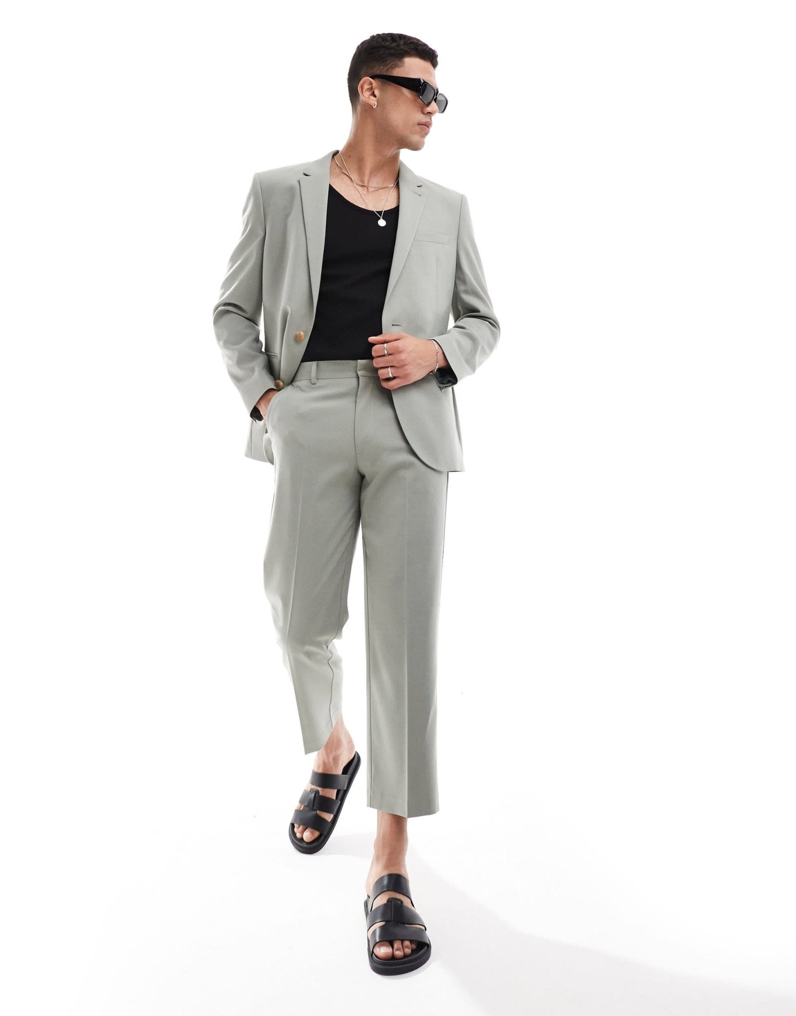 ASOS DESIGN regular suit jacket in sage green - ASOS Sample Sale EU Store