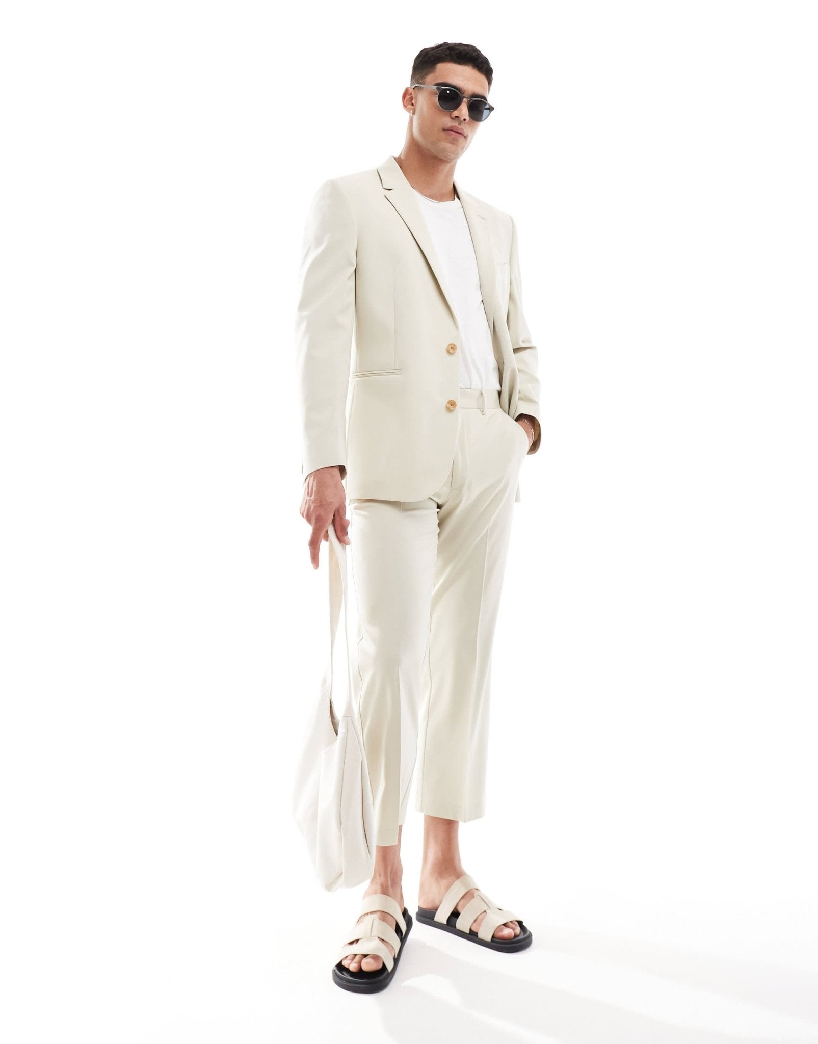 ASOS DESIGN regular suit jacket in stone - ASOS Sample Sale EU Store