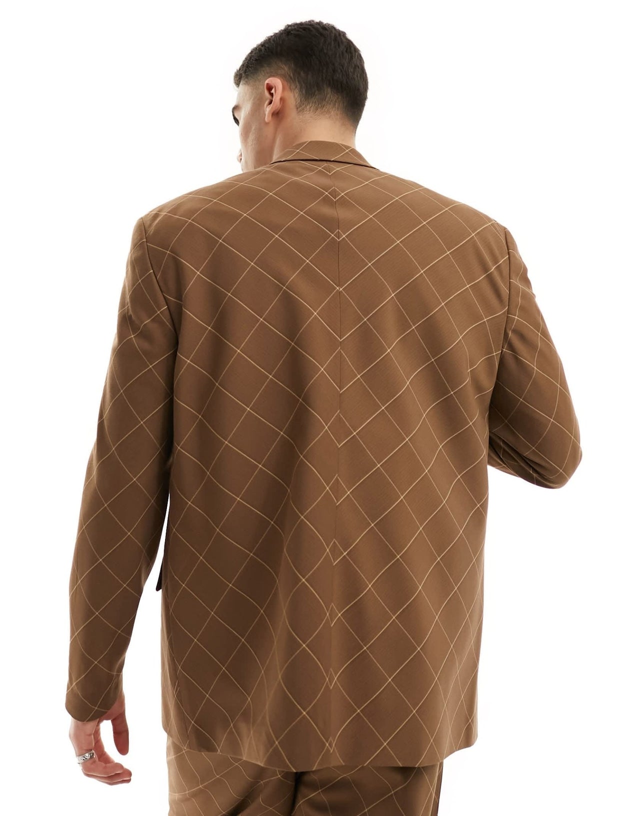 ASOS DESIGN relaxed check suit jacket in brown - ASOS Sample Sale EU Store
