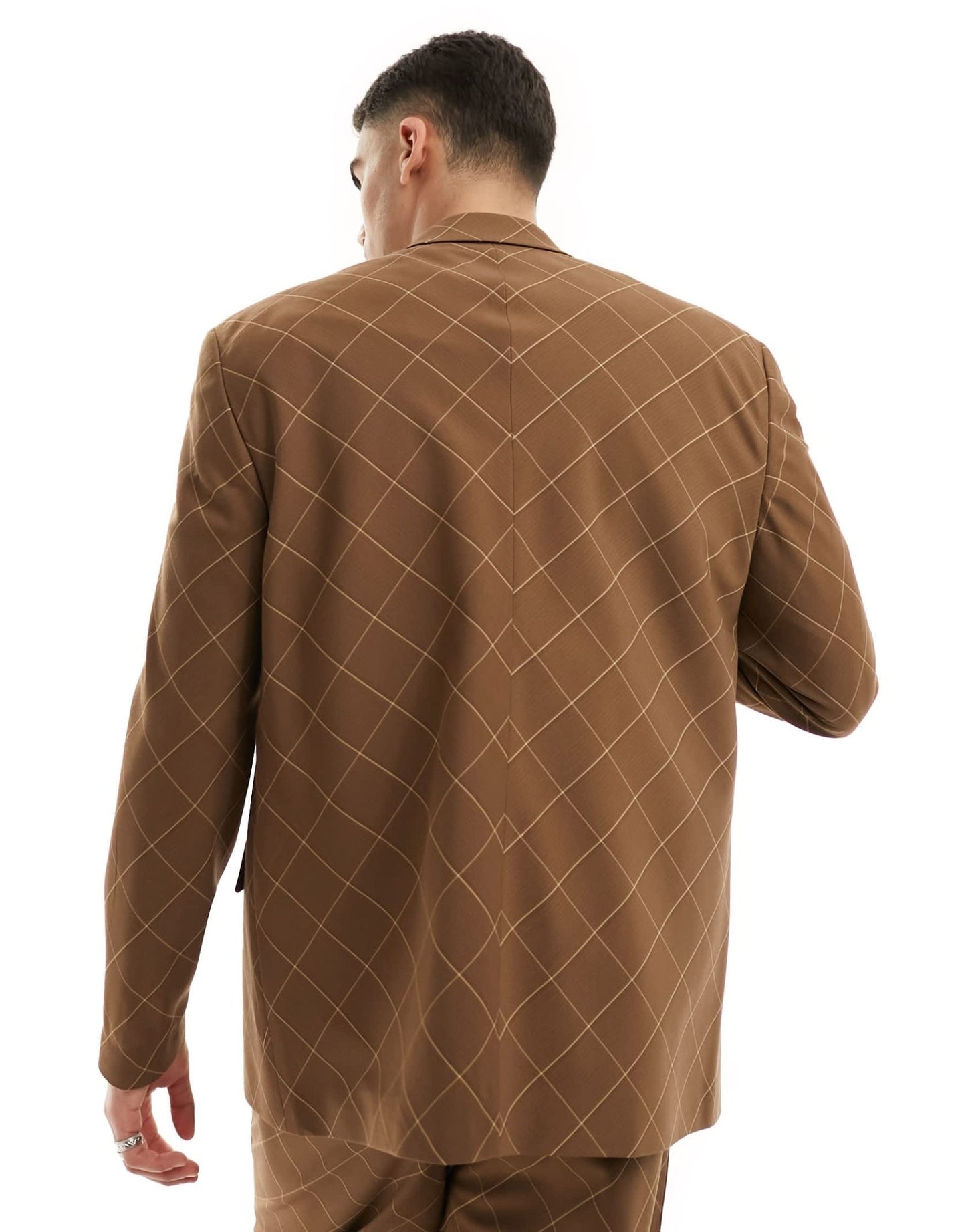 ASOS DESIGN relaxed check suit jacket in brown - ASOS Sample Sale EU Store