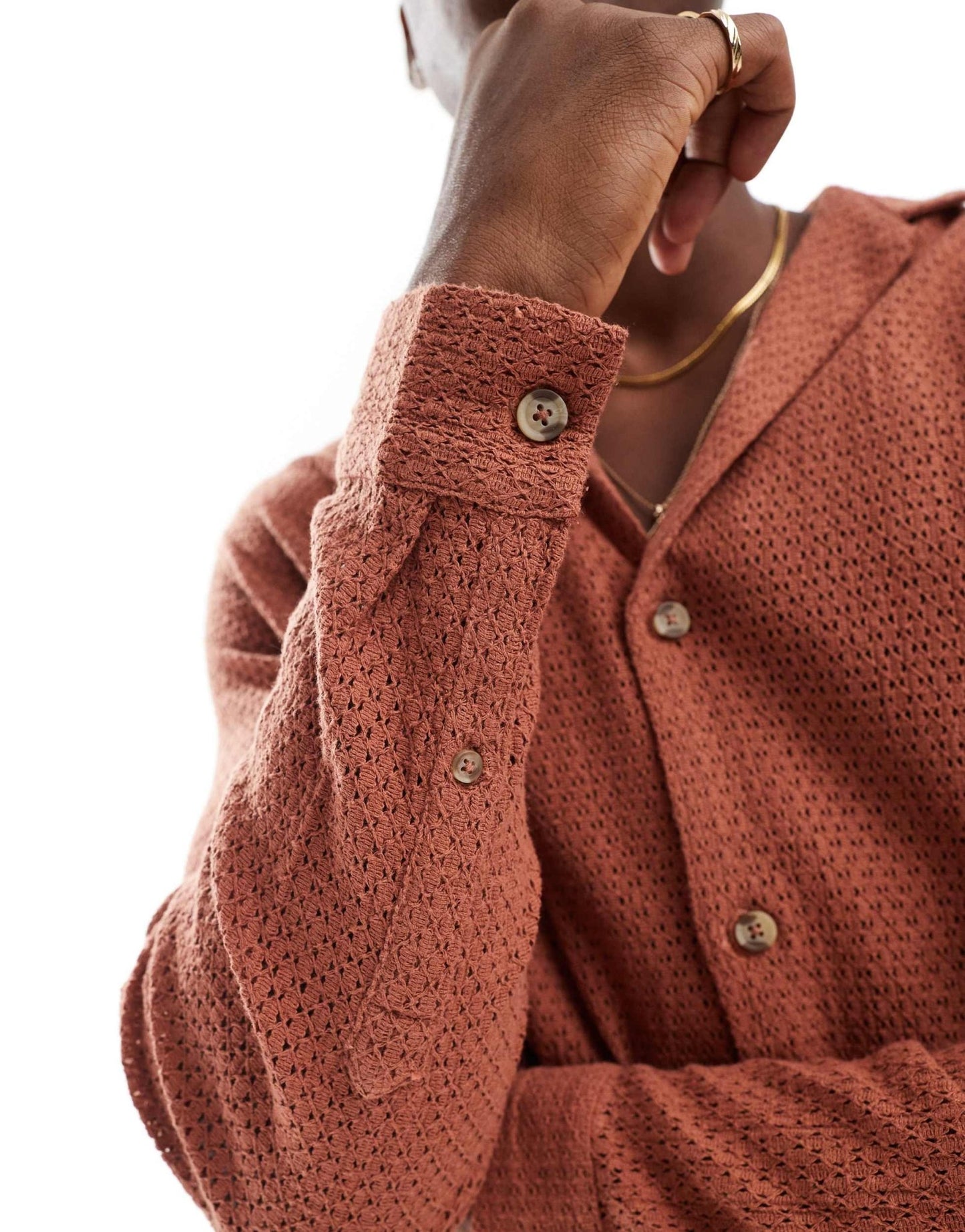 ASOS DESIGN relaxed deep revere collar shirt in brown - ASOS Sample Sale EU Store