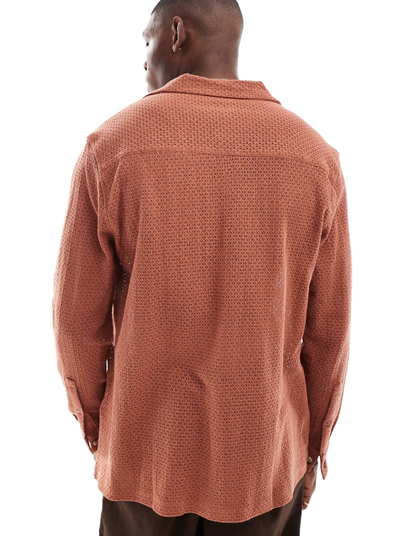 ASOS DESIGN relaxed deep revere collar shirt in brown - ASOS Sample Sale EU Store
