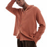 ASOS DESIGN relaxed deep revere collar shirt in brown