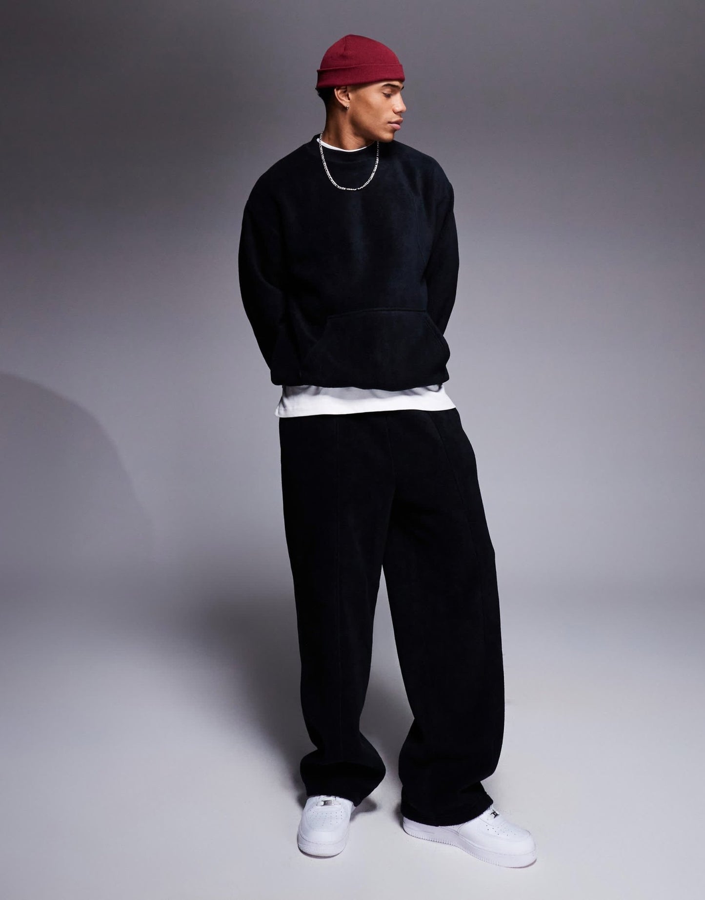 ASOS DESIGN relaxed fleece sweatshirt with toggle detail in black - BLACK - ASOS Sample Sale EU Store