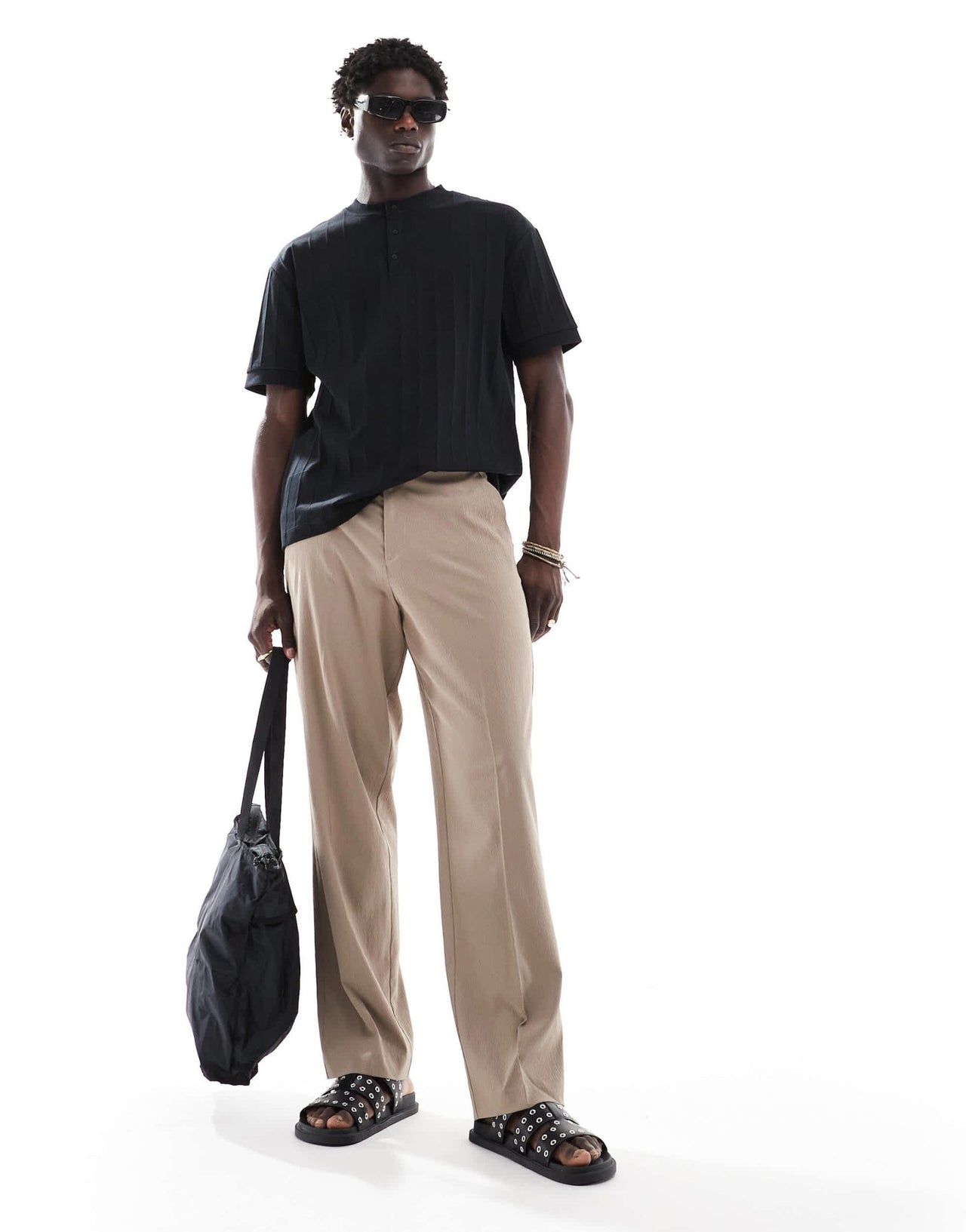 ASOS DESIGN relaxed henley t-shirt in black - ASOS Sample Sale EU Store