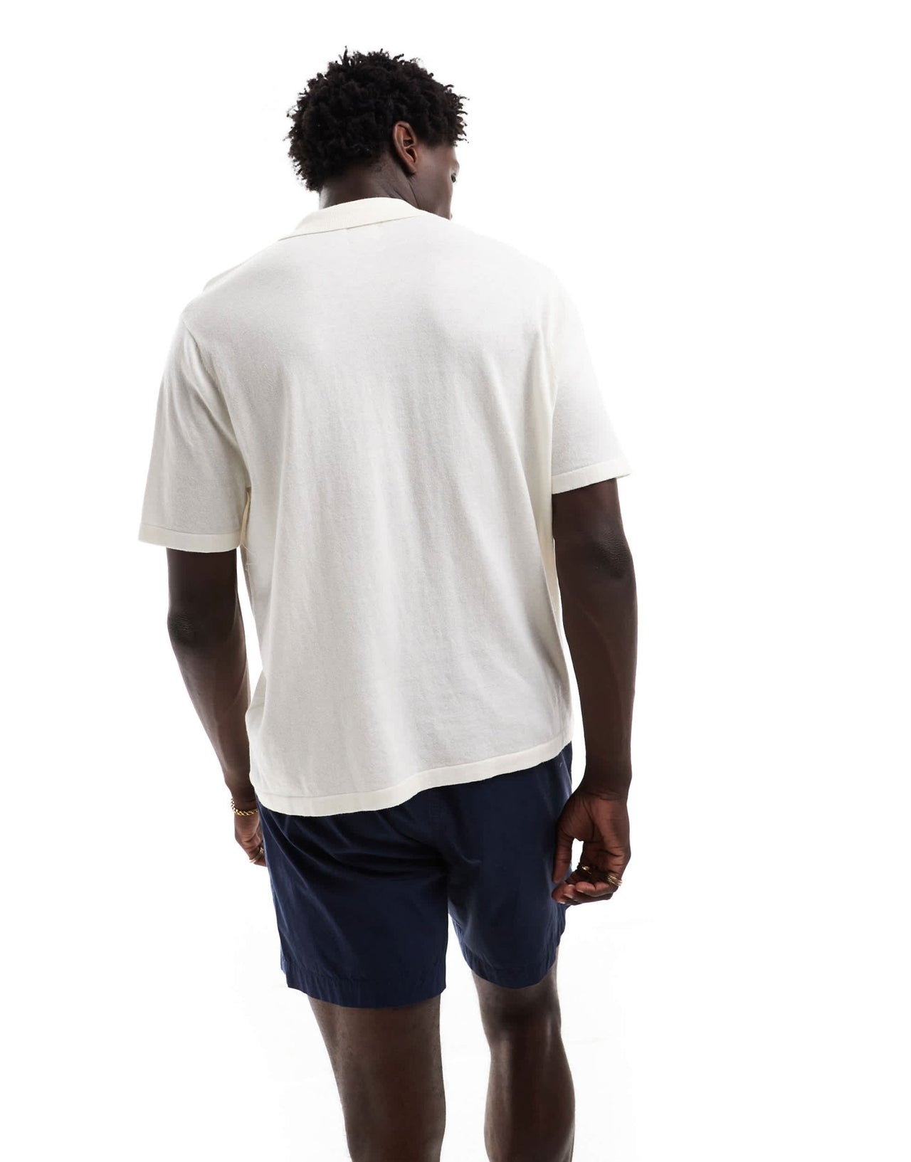 ASOS DESIGN relaxed knitted button through polo with dragonfly embroidery in ecru - ASOS Sample Sale EU Store